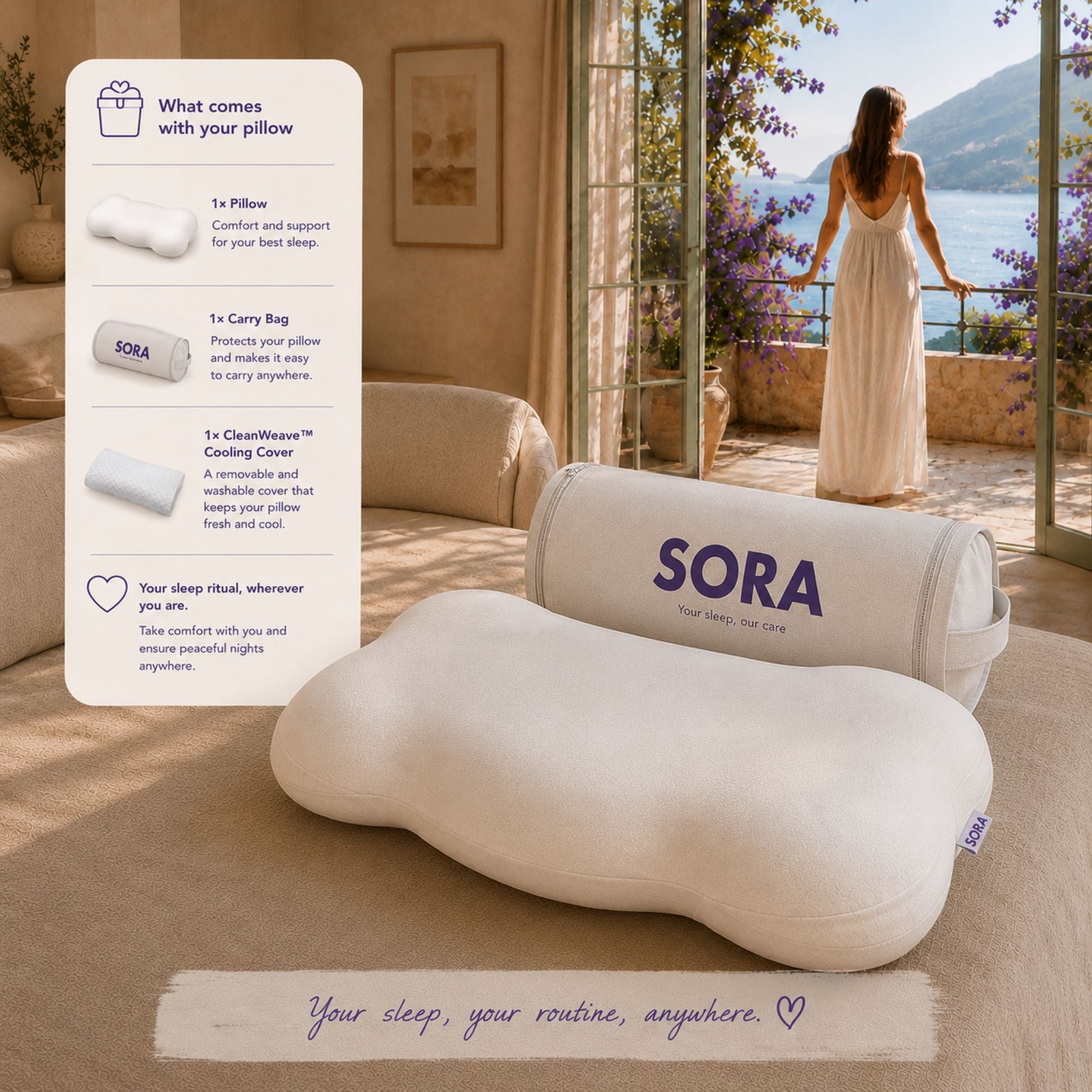 SORA Cloud - Ergonomic Contoured Pillow for Neck & Shoulder Pain