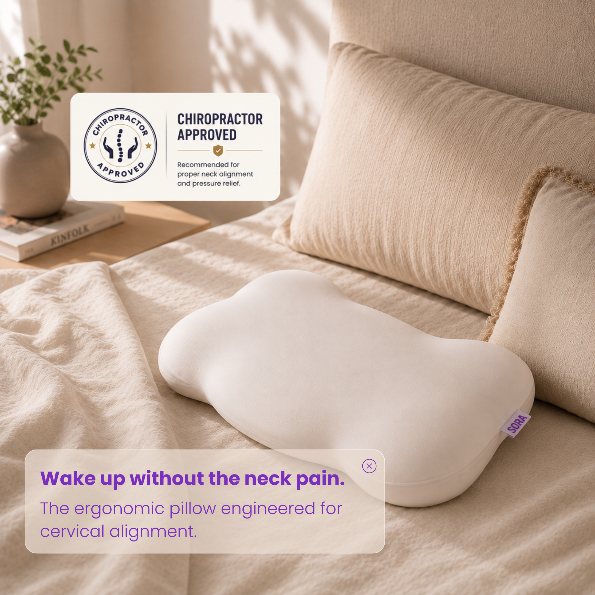 SORA Cloud - Ergonomic Contoured Pillow for Neck & Shoulder Pain