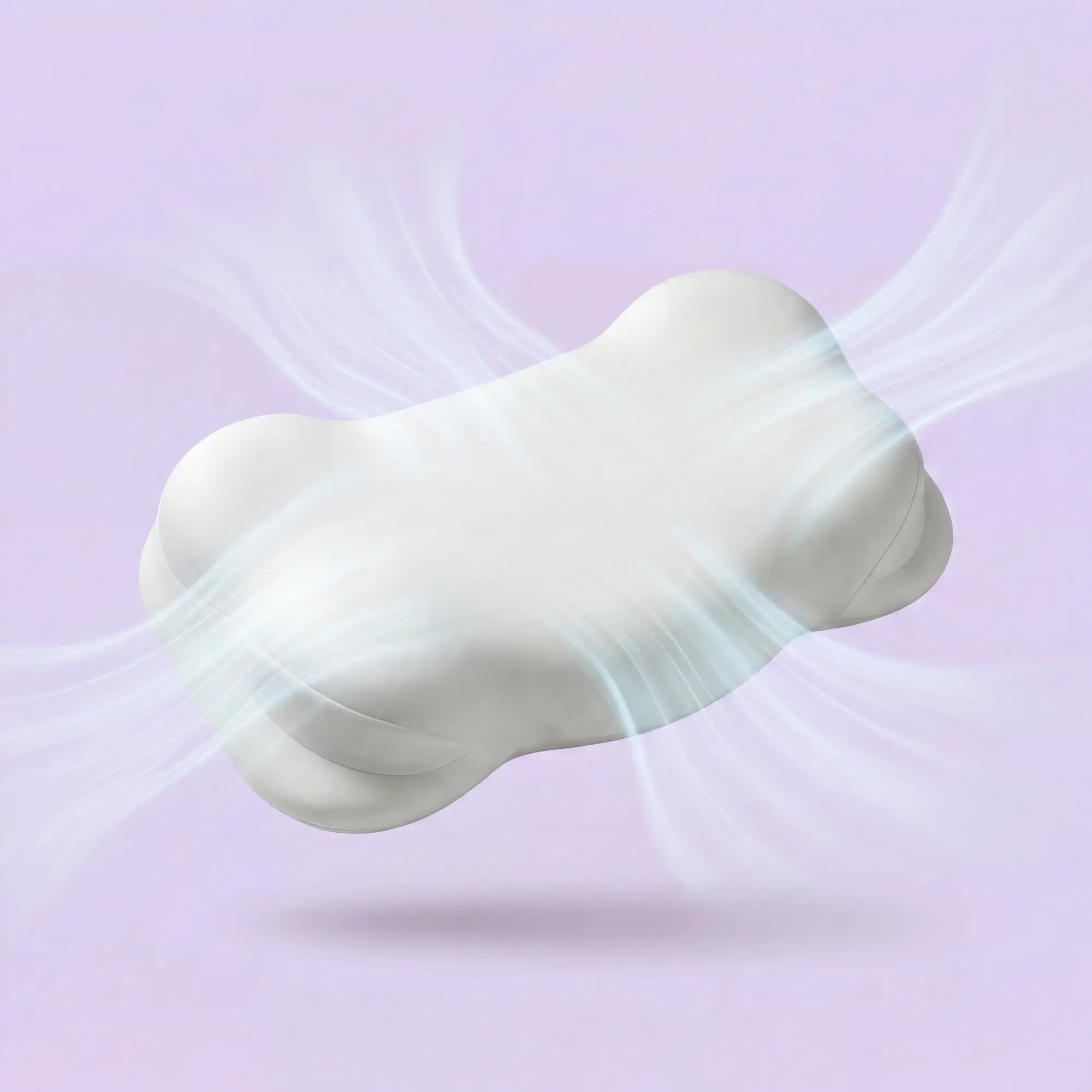 SORA Cloud ergonomic pillow floating airflow cooling streams breathable CleanWeave cover hot sleepers lavender background