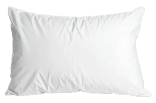 Standard flat pillow with no ergonomic support — transparent background, used for comparison with SORA Cloud ergonomic pillow