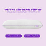 SORA Adjust ergonomic pillow on lavender background
