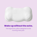 SORA Cloud white ergonomic contoured pillow lavender background wake up without the ache neck pain relief